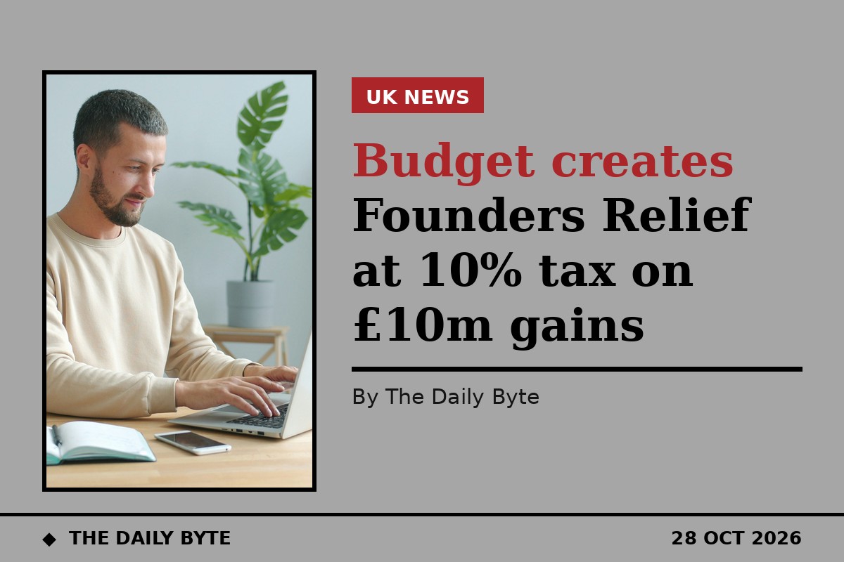 Budget creates Founders Relief at 10% tax on £10m gains