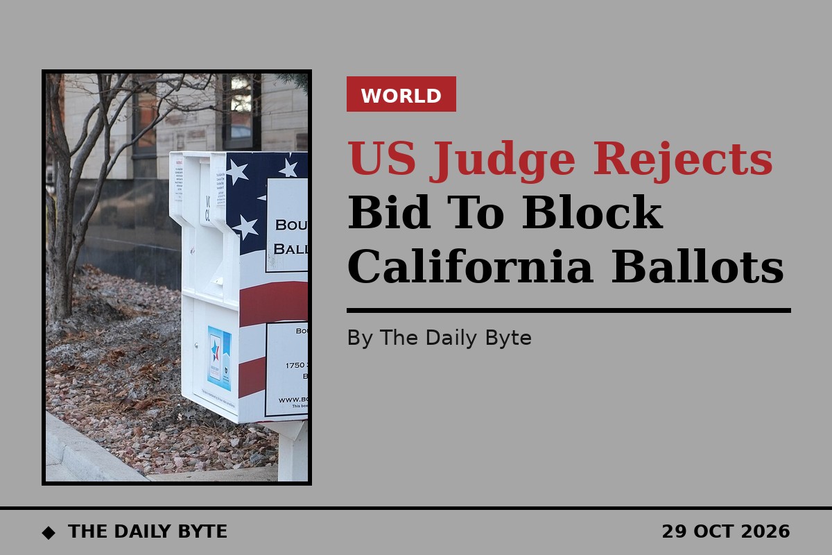 US Judge Rejects Bid To Block California Ballots