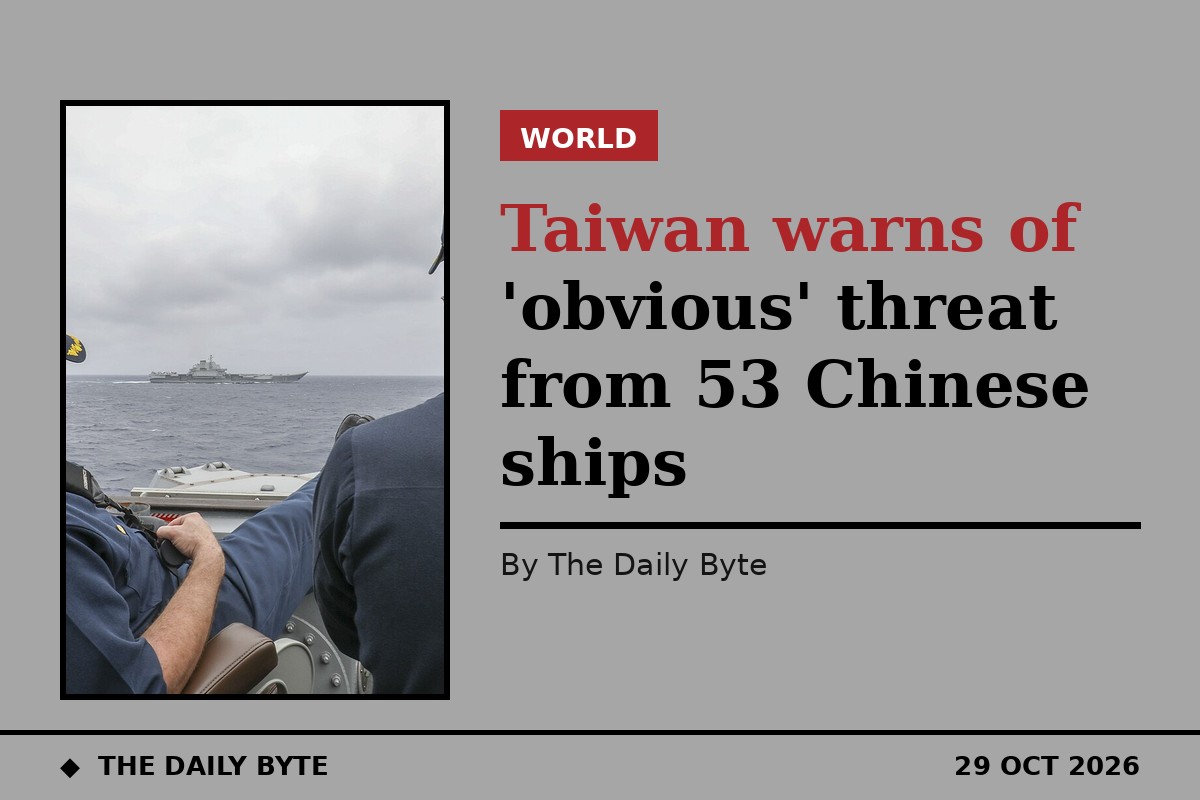Taiwan warns of 'obvious' threat from 53 Chinese ships