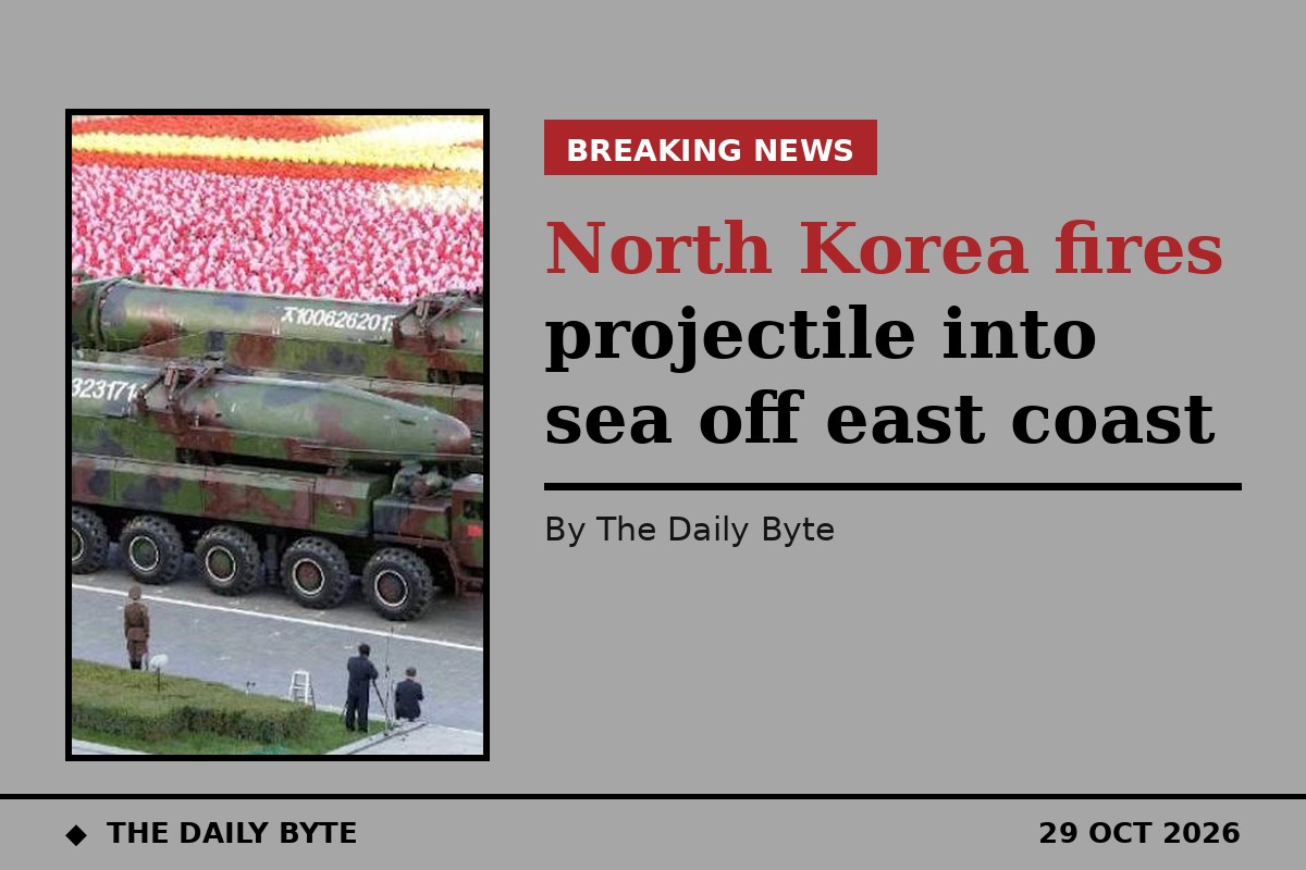 North Korea fires projectile into sea off east coast