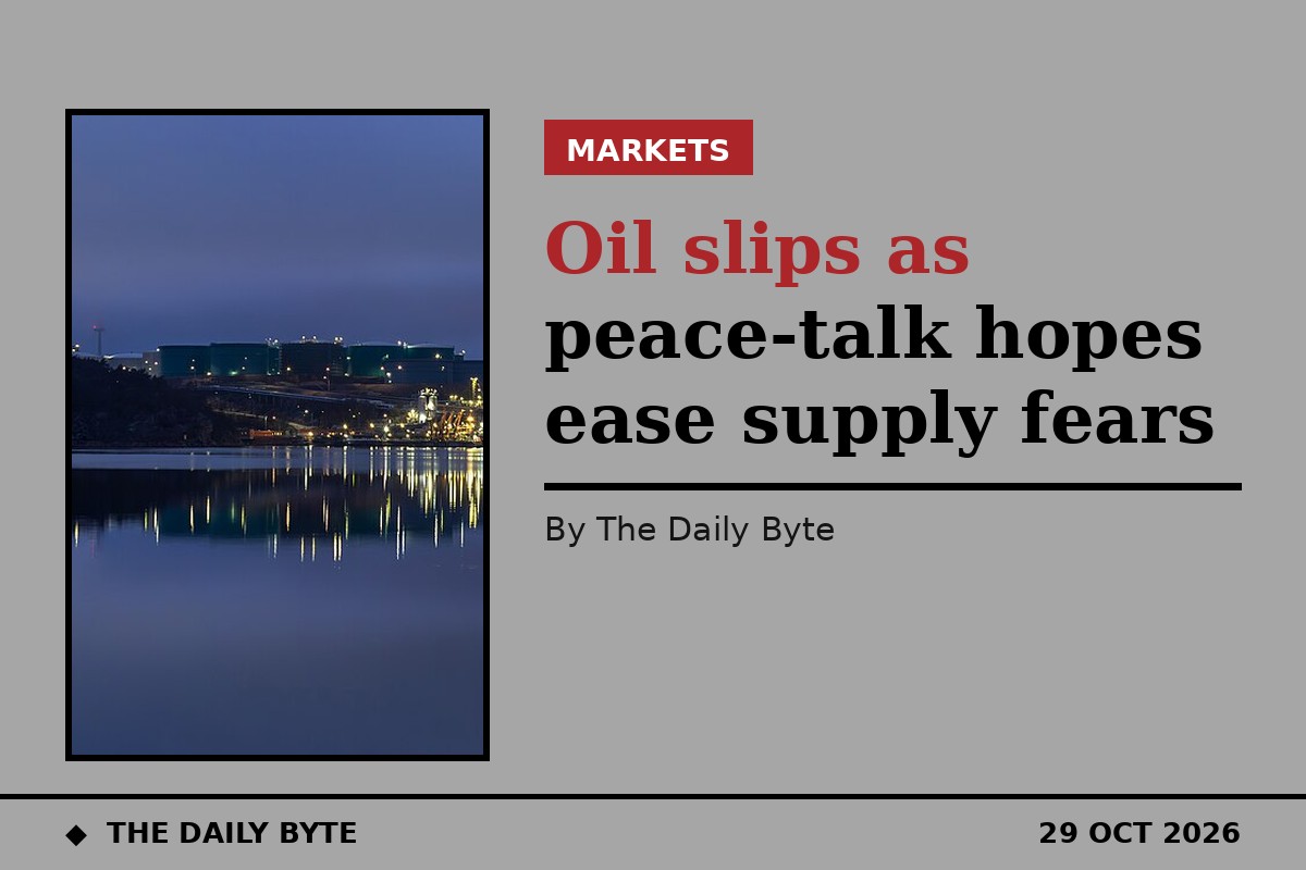Oil slips as peace-talk hopes ease supply fears