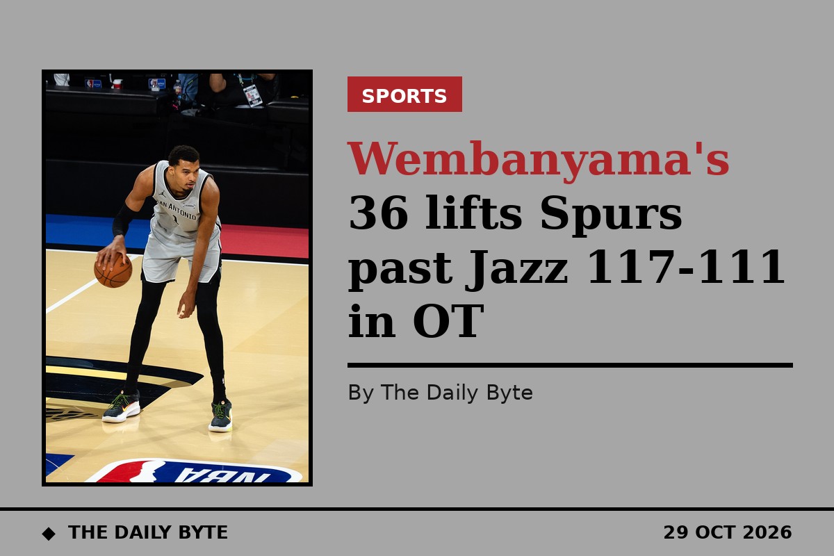 Wembanyama's 36 lifts Spurs past Jazz 117-111 in OT