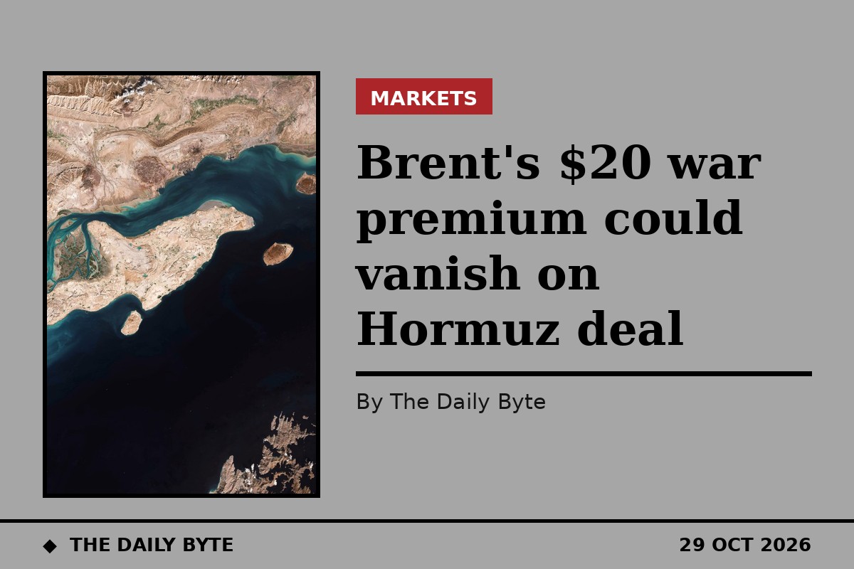 Brent's $20 war premium could vanish on Hormuz deal