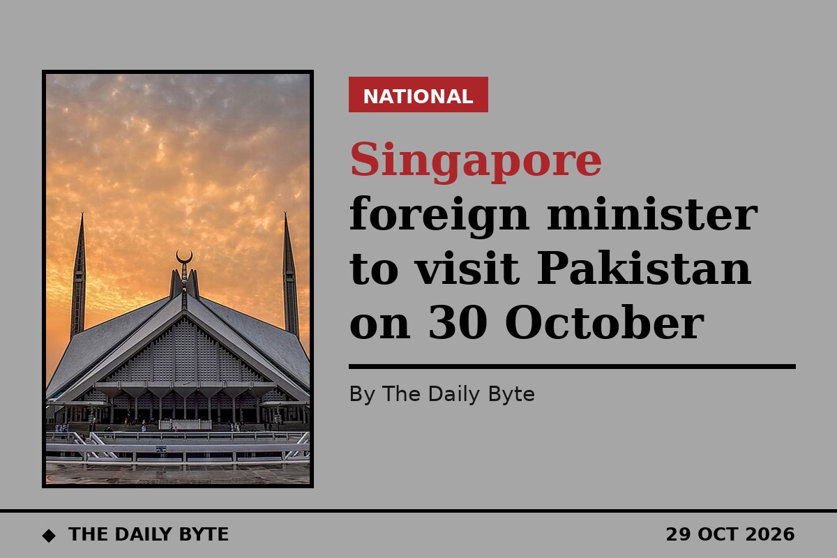 Singapore foreign minister to visit Pakistan on 30 October