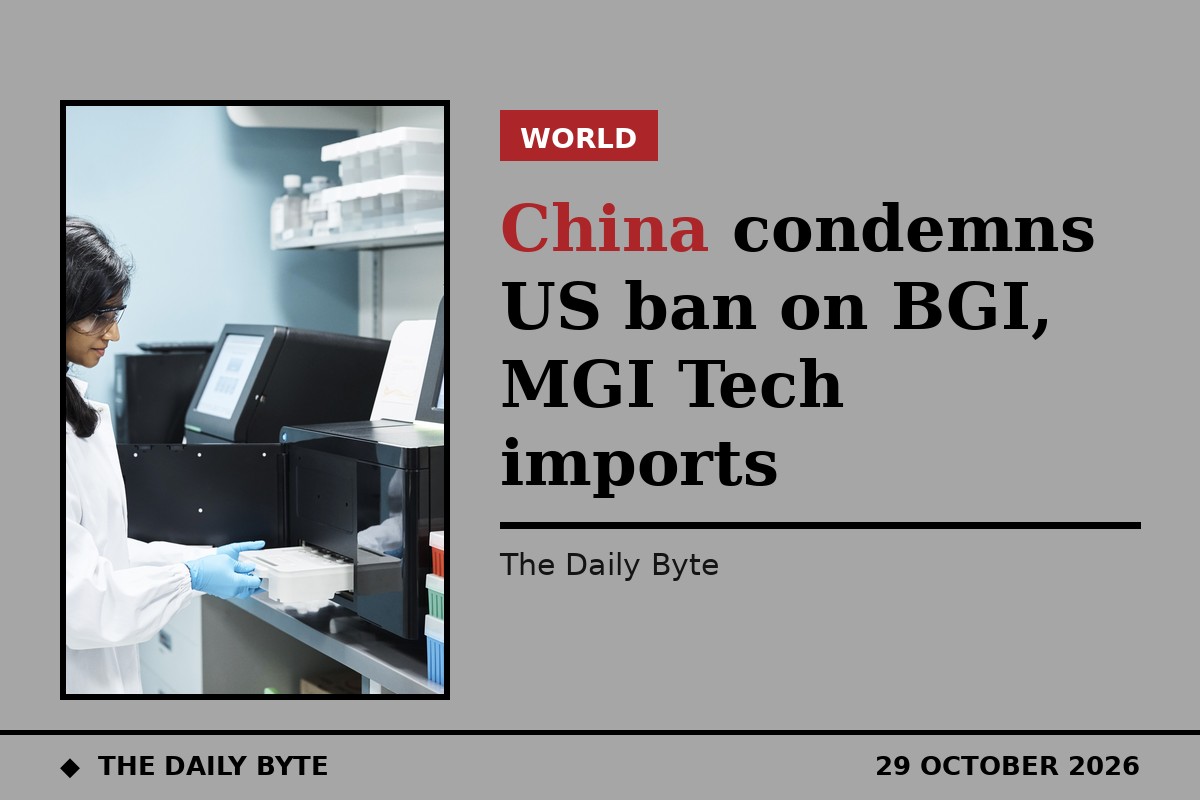China condemns US ban on BGI, MGI Tech imports