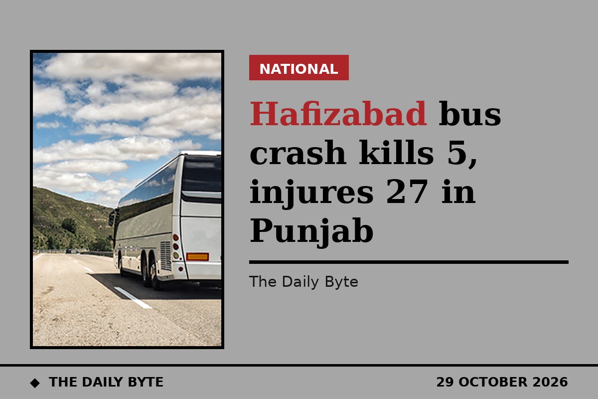 Hafizabad bus crash kills 5, injures 27 in Punjab