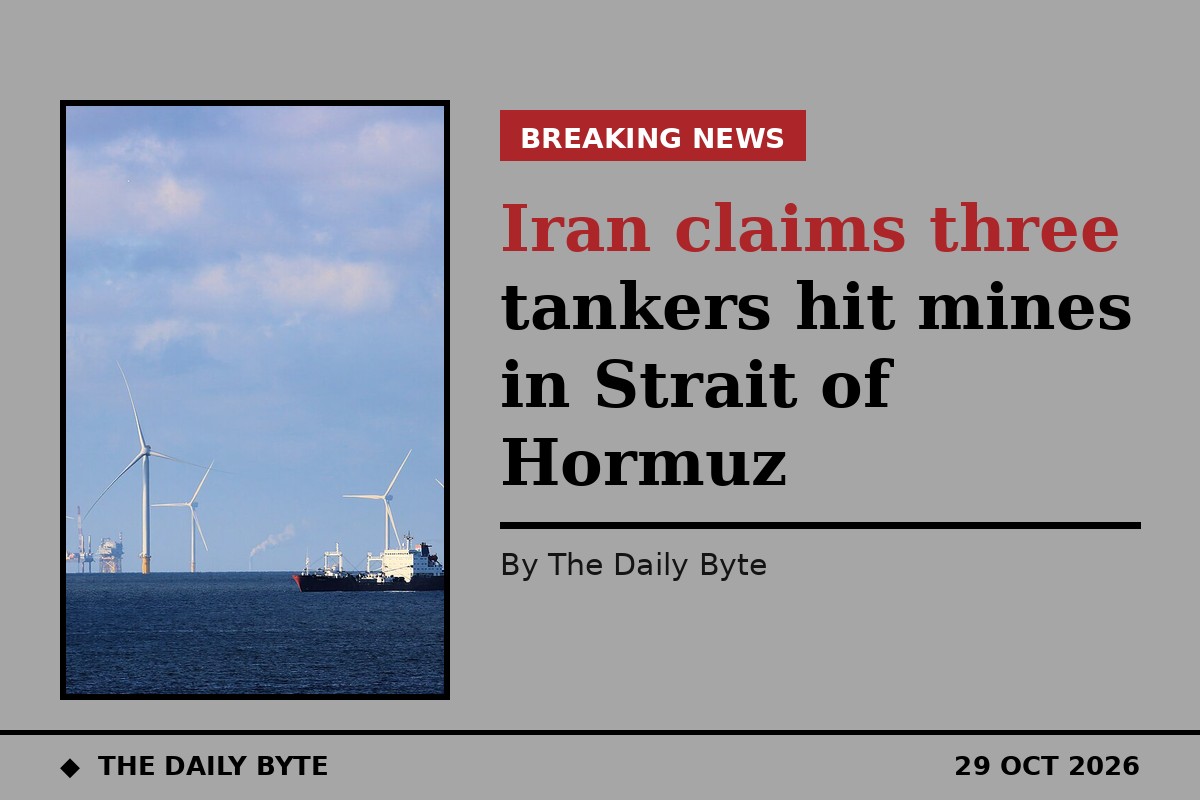 Iran claims three tankers hit mines in Strait of Hormuz