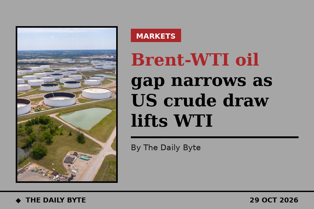 Brent-WTI oil gap narrows as US crude draw lifts WTI