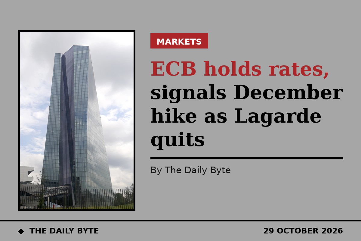 ECB holds rates, signals December hike as Lagarde quits