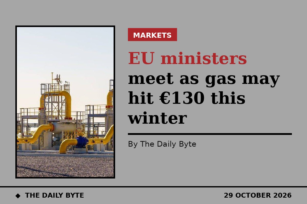 EU ministers meet as gas may hit €130 this winter