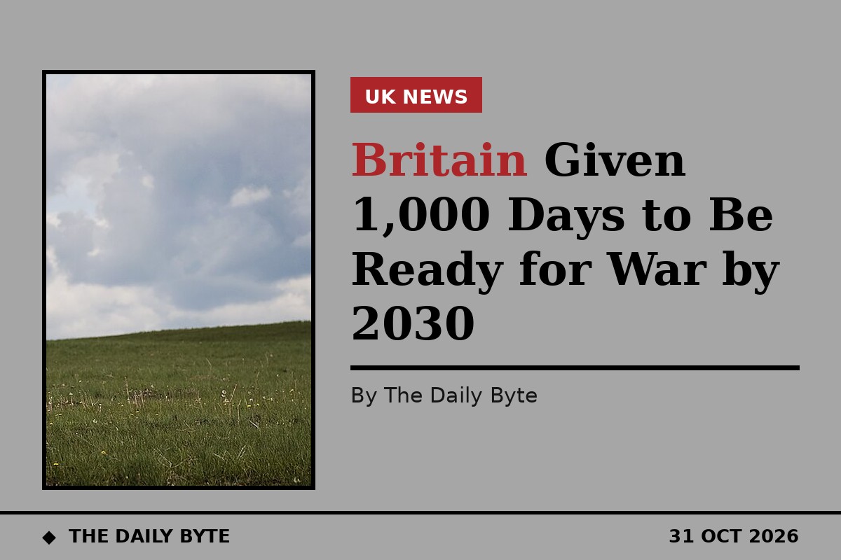 Britain Given 1,000 Days to Be Ready for War by 2030